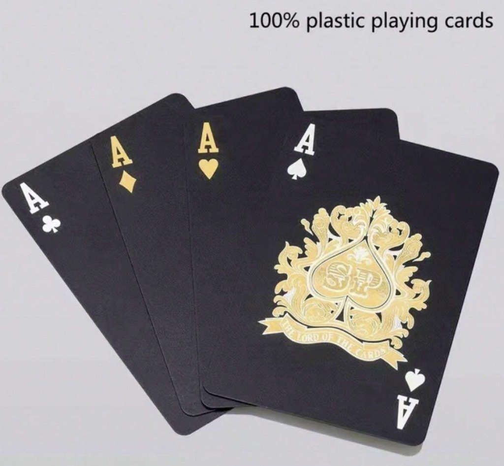 Casino Grade 24k Foil Waterproof Playing Cards (Black)