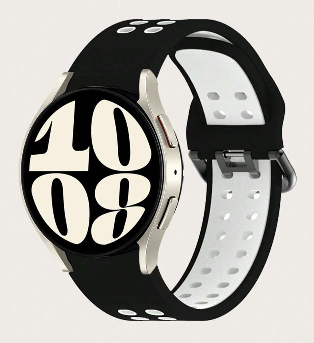 Samsung Watch 6 Buckle Two Colour Strap (Black/White)