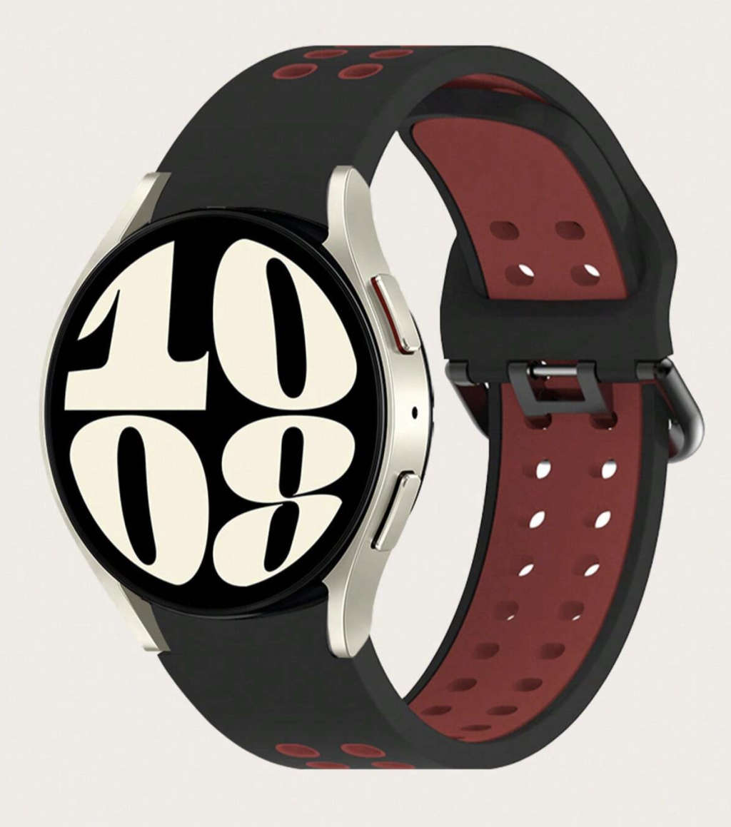 Samsung Watch 6 Buckle Two Colour Strap (Black/Red)