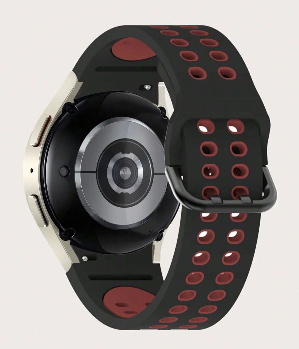 Samsung Watch 6 Buckle Two Colour Strap (Black/Red)