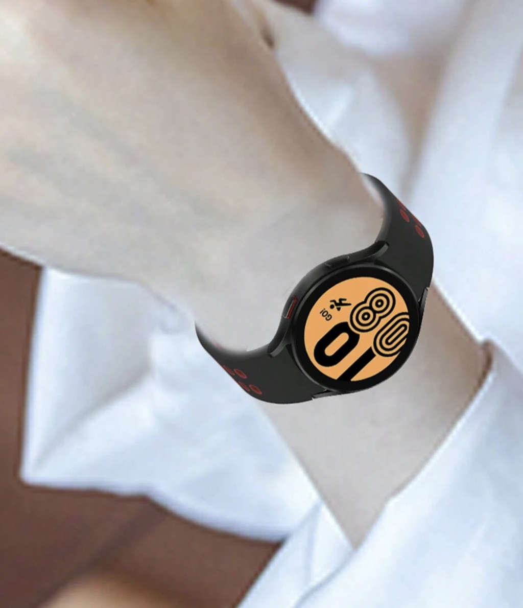 Samsung Watch 6 Buckle Two Colour Strap (Black/Red)