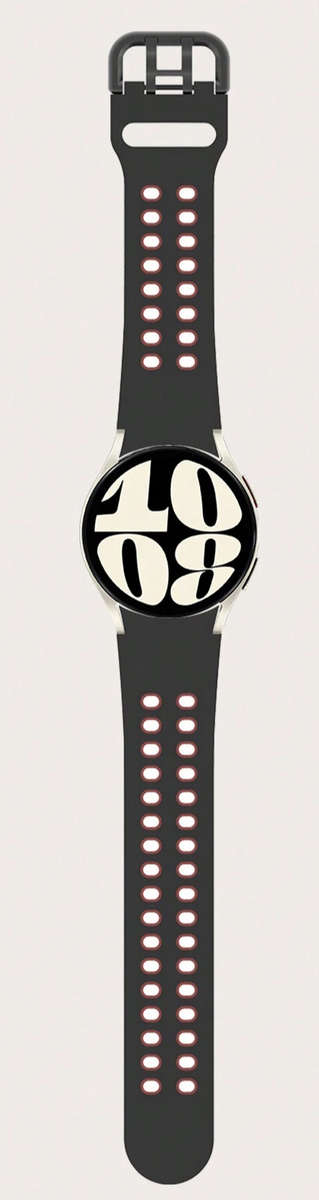 Samsung Watch 6 Buckle Two Colour Strap (Black/Red)