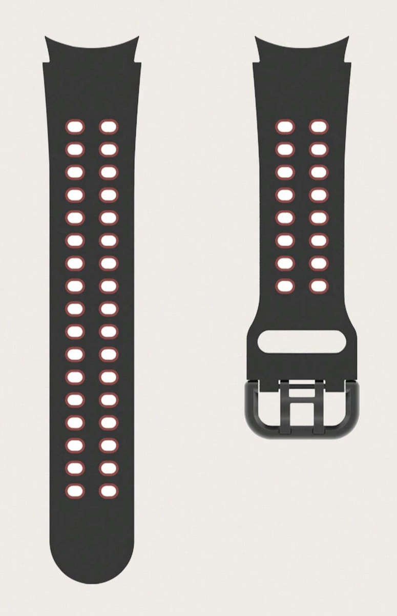 Samsung Watch 6 Buckle Two Colour Strap (Black/Red)