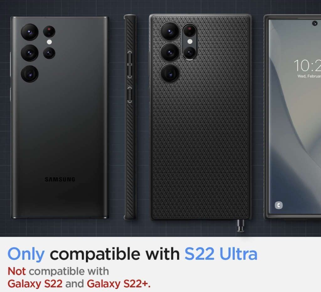 Spigen Liquid Air designed for Samsung Galaxy S22 ULTRA - Matte Black