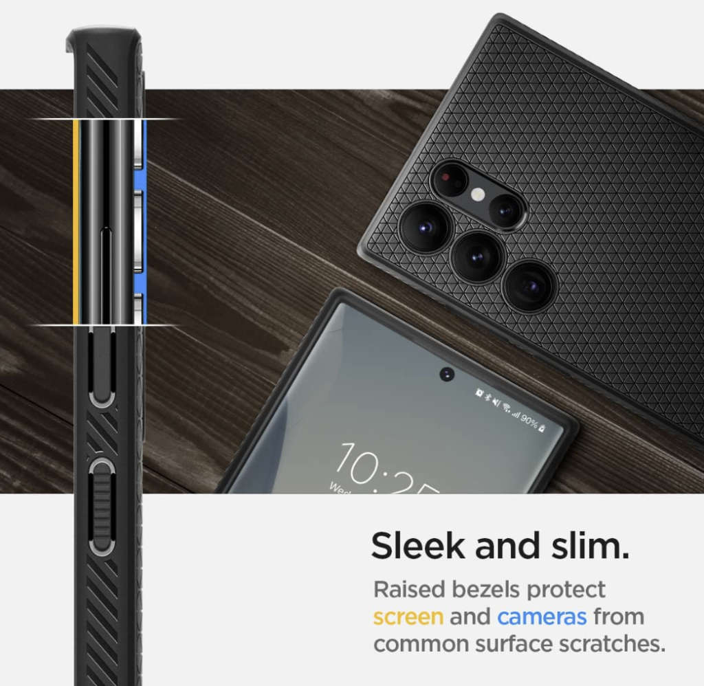 Spigen Liquid Air designed for Samsung Galaxy S22 ULTRA - Matte Black