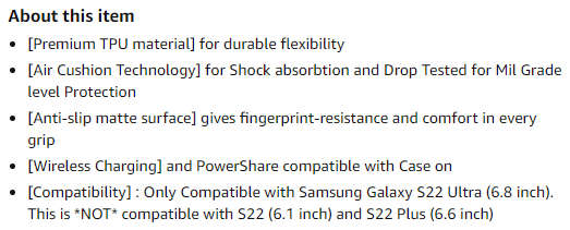 Spigen Liquid Air designed for Samsung Galaxy S22 ULTRA - Matte Black