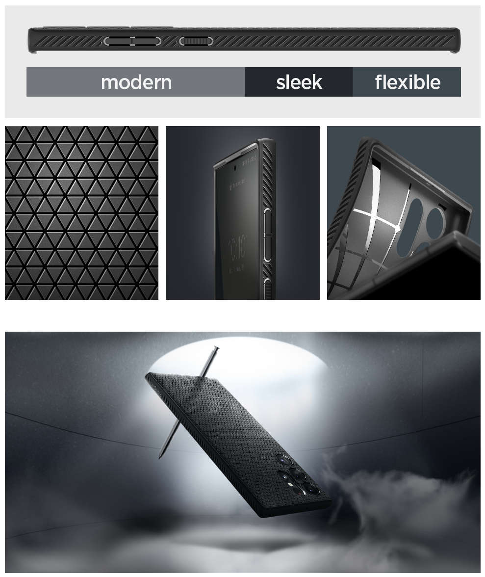 Spigen Liquid Air designed for Samsung Galaxy S22 ULTRA - Matte Black