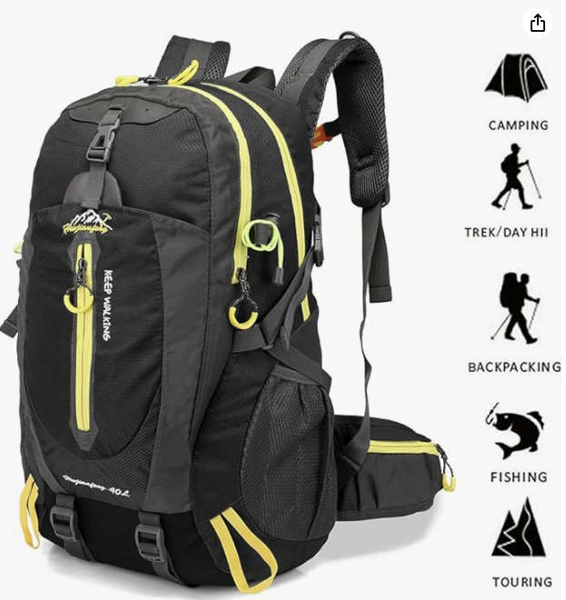 40L Unisex Water Resistant Travel / Hiking Backpack