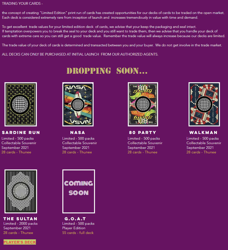 THUNEE Limited Edition Playing Cards (The Sultan)