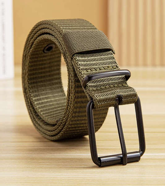Army Green Webbed Canvas Belt