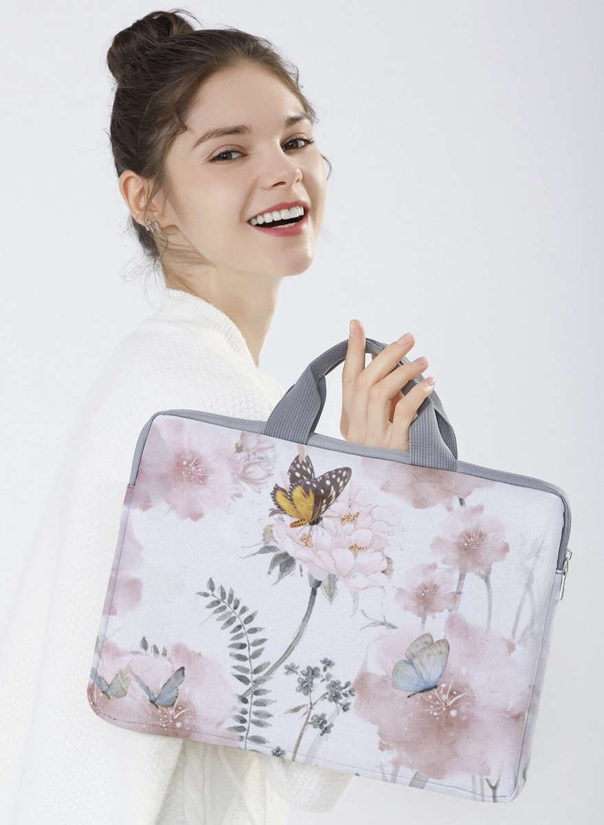 Flower & Butterfly 3D Print Laptop Bag