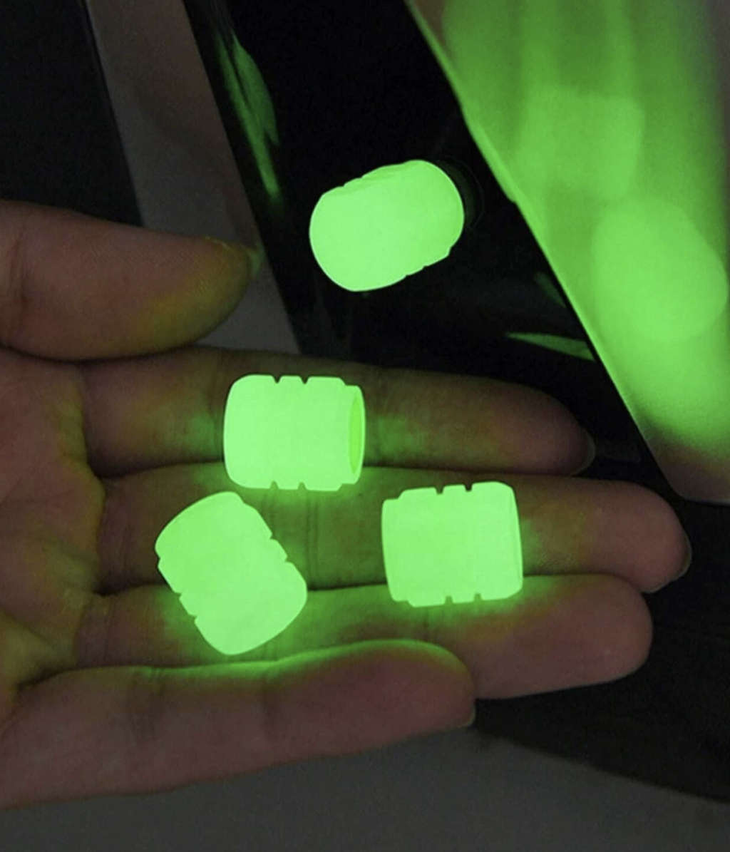 Glow-in-the-Dark Tyre Valve Caps