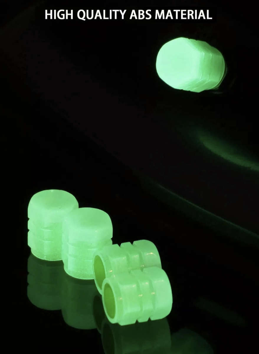 Glow-in-the-Dark Tyre Valve Caps
