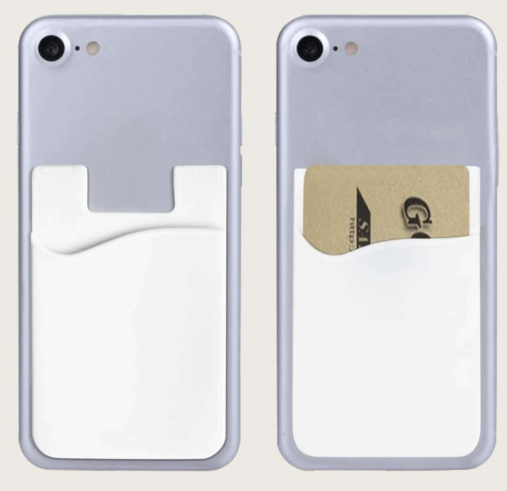2 card Adhesive Cellphone Card Holder (White)