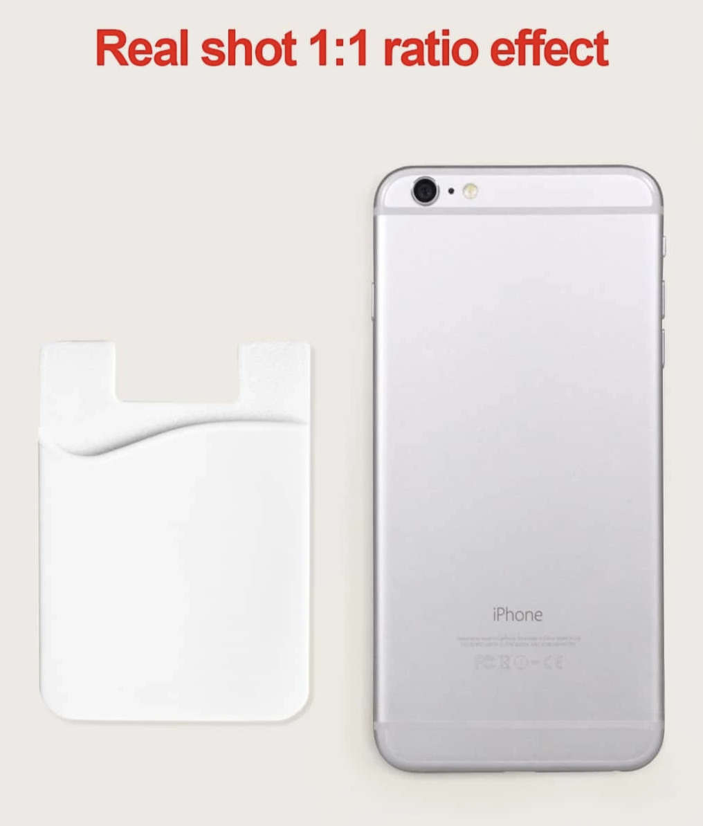 2 card Adhesive Cellphone Card Holder (White)