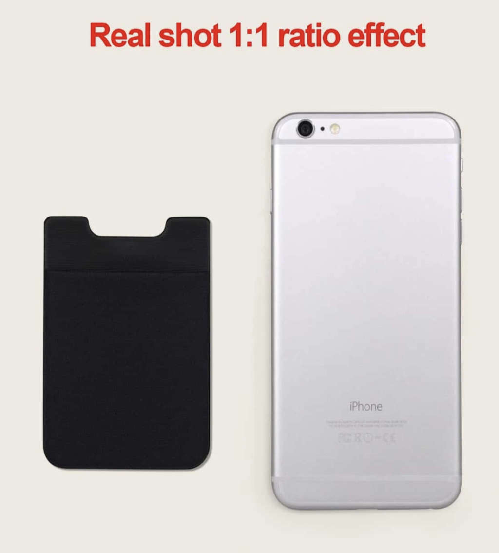 2 card Adhesive Cellphone Card Holder (Black)