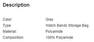 Smartwatch Strap Storage Bag (Grey)