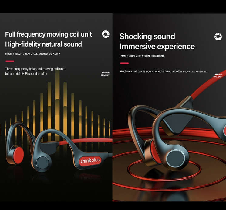 Lenovo- Thinkplus X3 Pro Bone Conduction Wireless Headphones (Black)