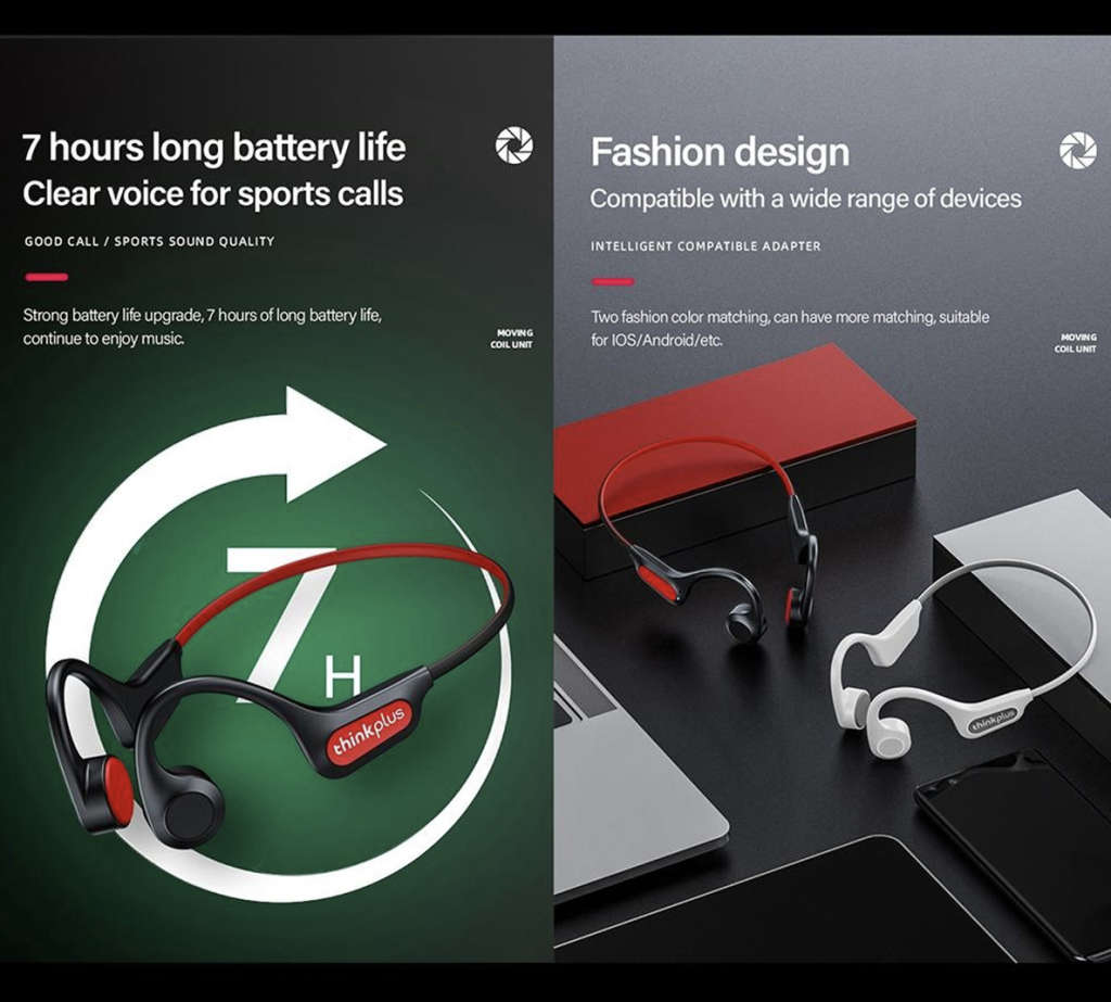 Lenovo- Thinkplus X3 Pro Bone Conduction Wireless Headphones (Black)