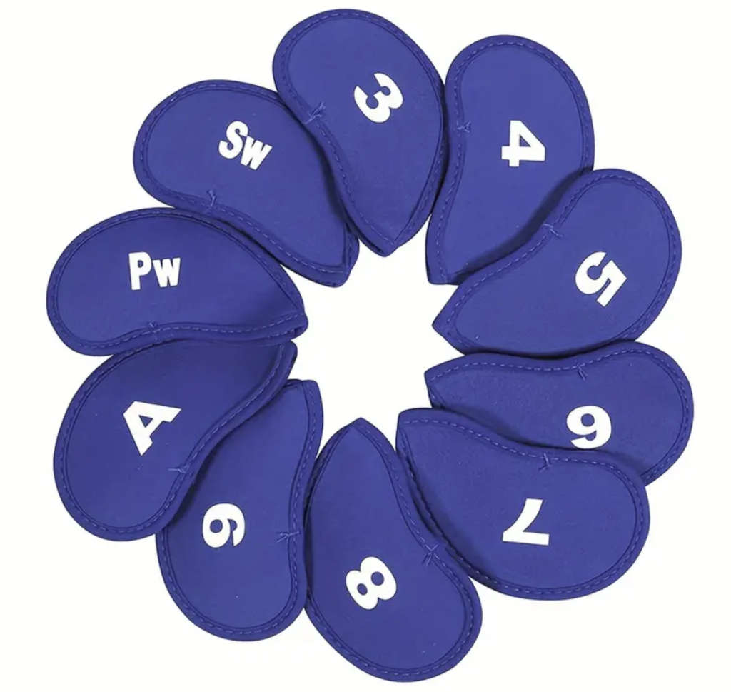 10pcs Golf Club Iron Head Covers (Blue)