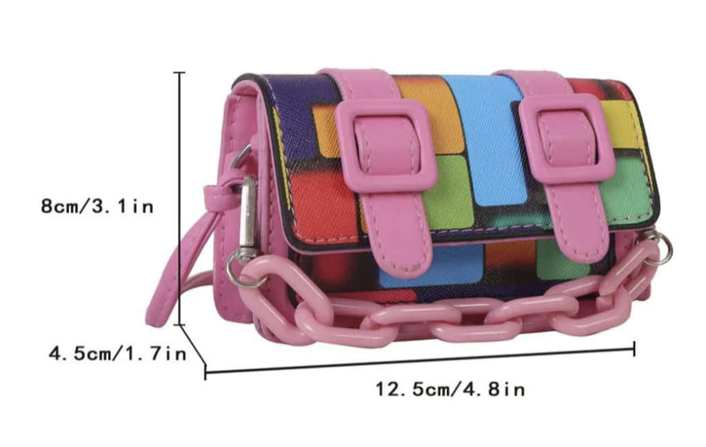 Mini Colour Block Handbag (Pink)