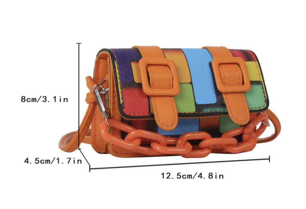 Mini Colour Block Handbag (Orange)