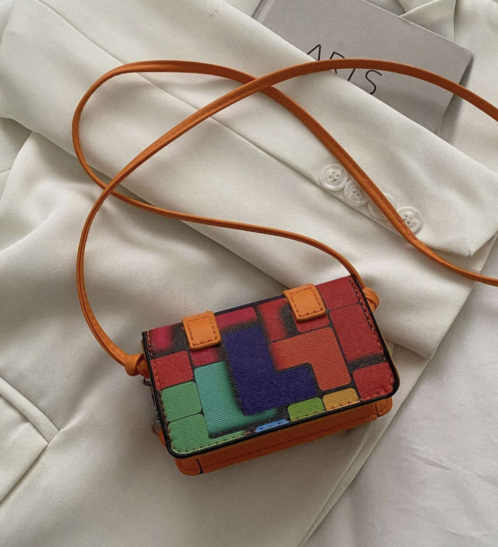 Mini Colour Block Handbag (Orange)