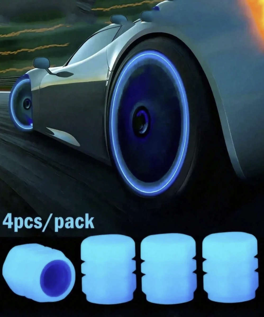 Sun Red Glow-in-the-Dark Tyre Valve Cap