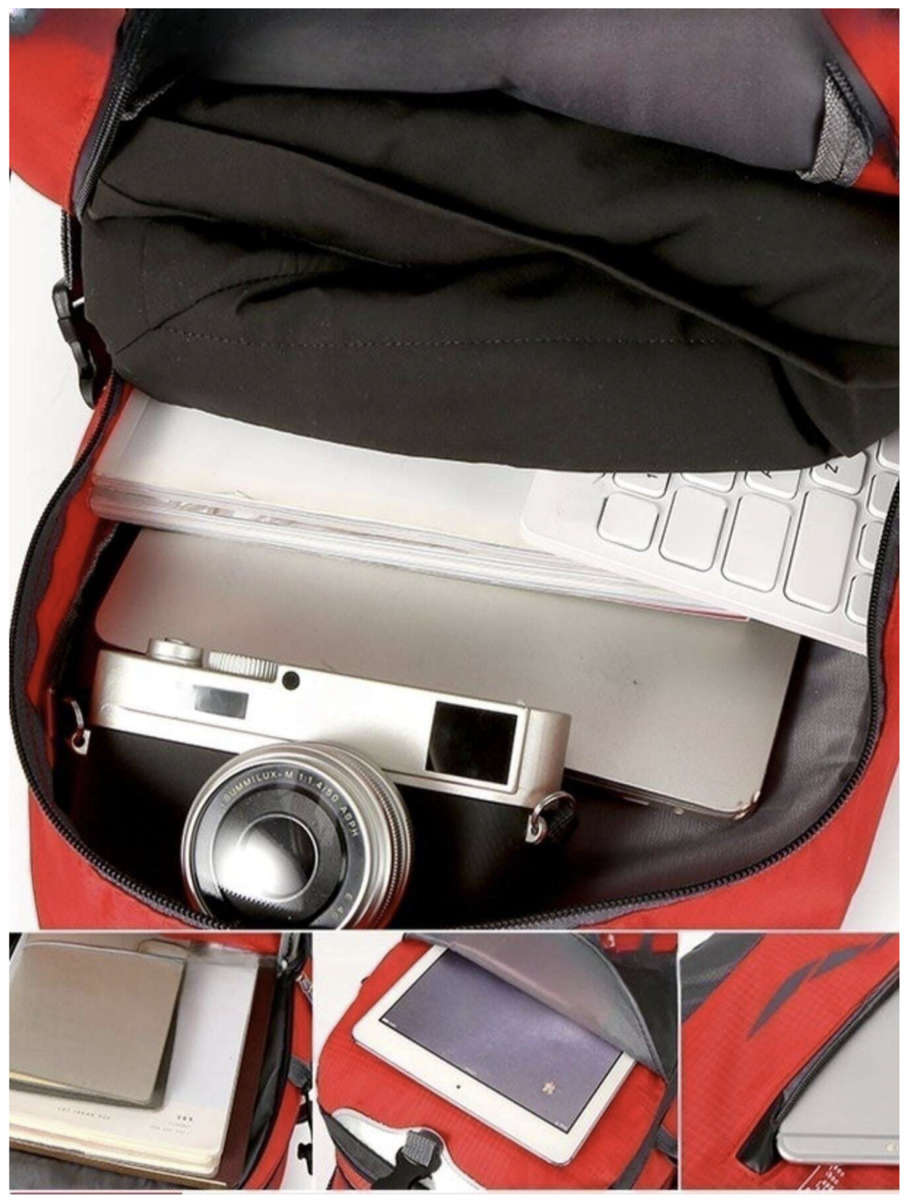 40L Unisex Water Resistant Travel / Hiking Backpack (Red)