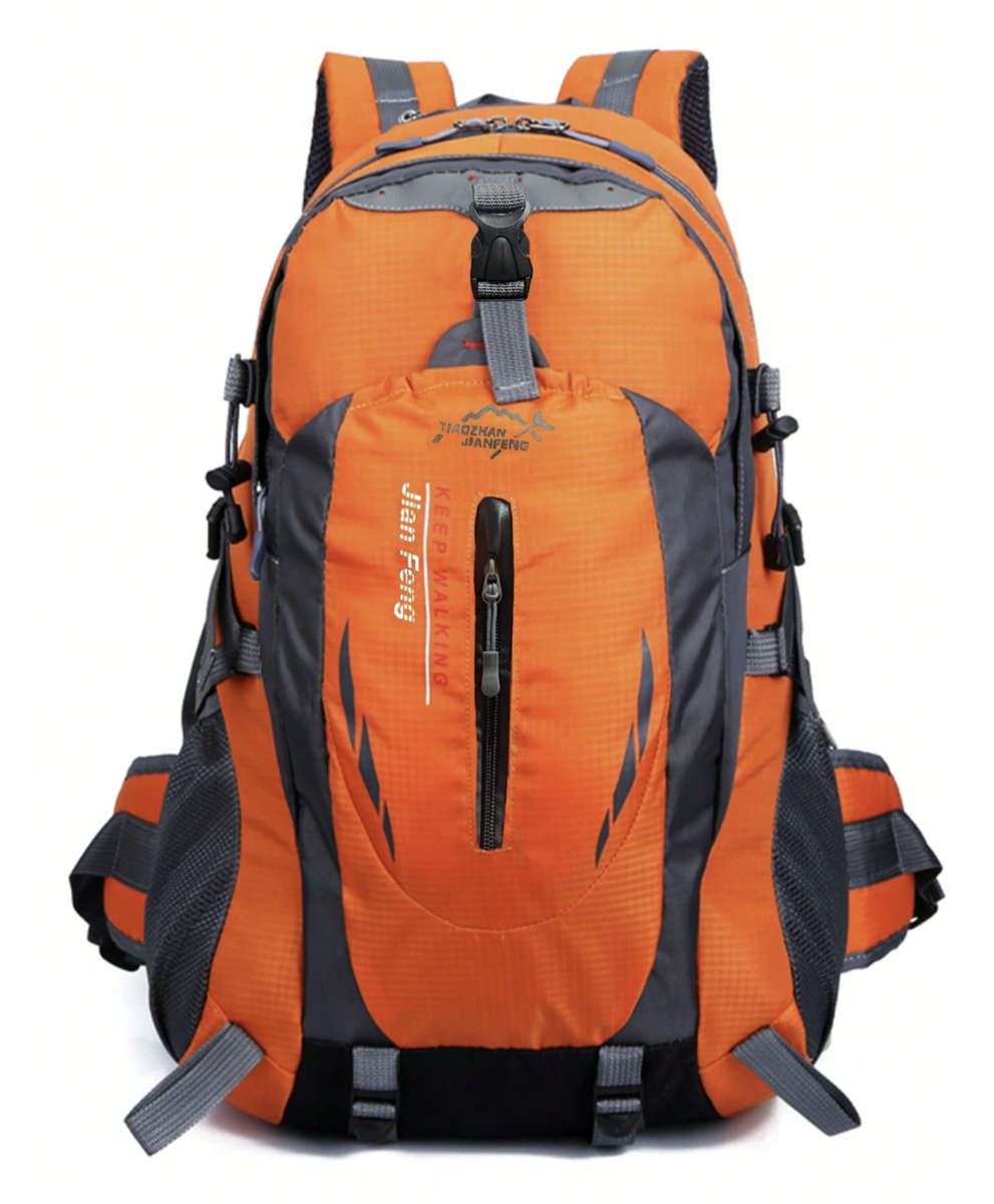 40L Unisex Water Resistant Travel / Hiking Backpack (Orange)