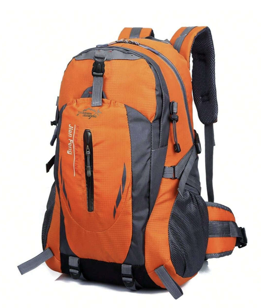 40L Unisex Water Resistant Travel / Hiking Backpack (Orange)
