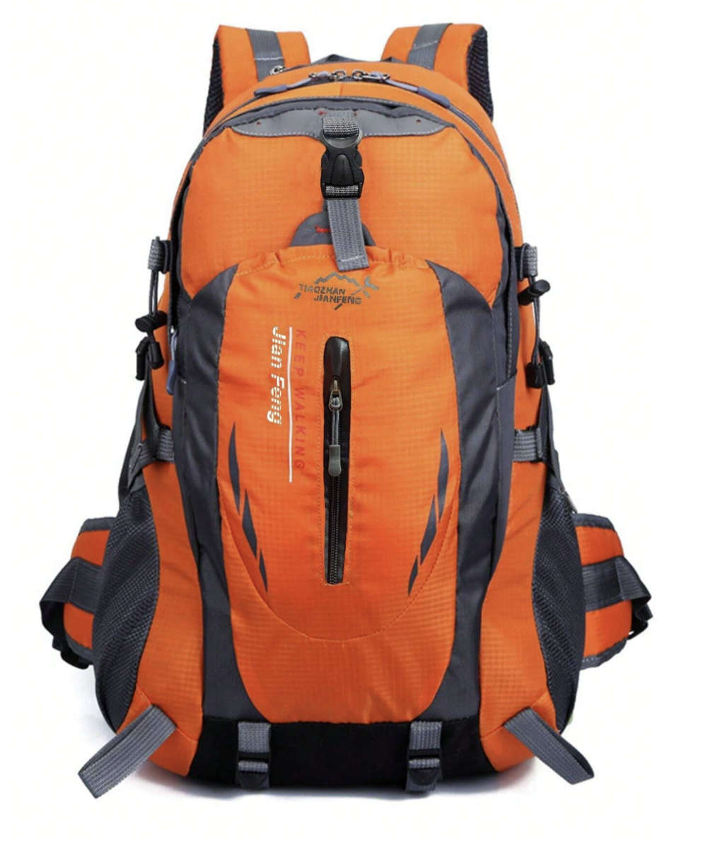 40L Unisex Water Resistant Travel / Hiking Backpack (Orange)