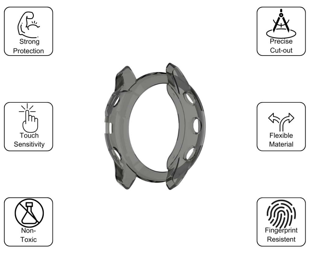 Protector case cover for Garmin Fenix 6x / Fenix 6x Pro - Black