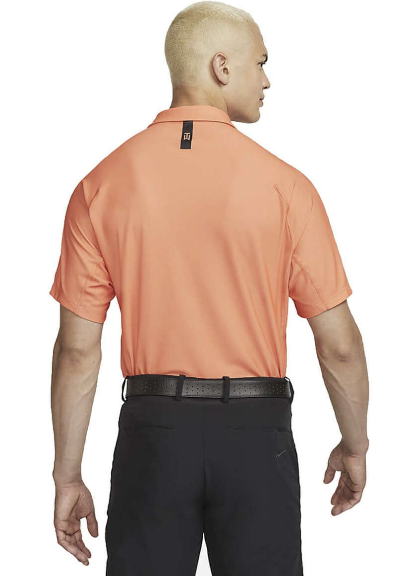 ***GOLF*** TIGER WOODS Collection Nike Mens Dri-Fit ADV Golf Polo - Crimson Bliss /Turf Orange/Black