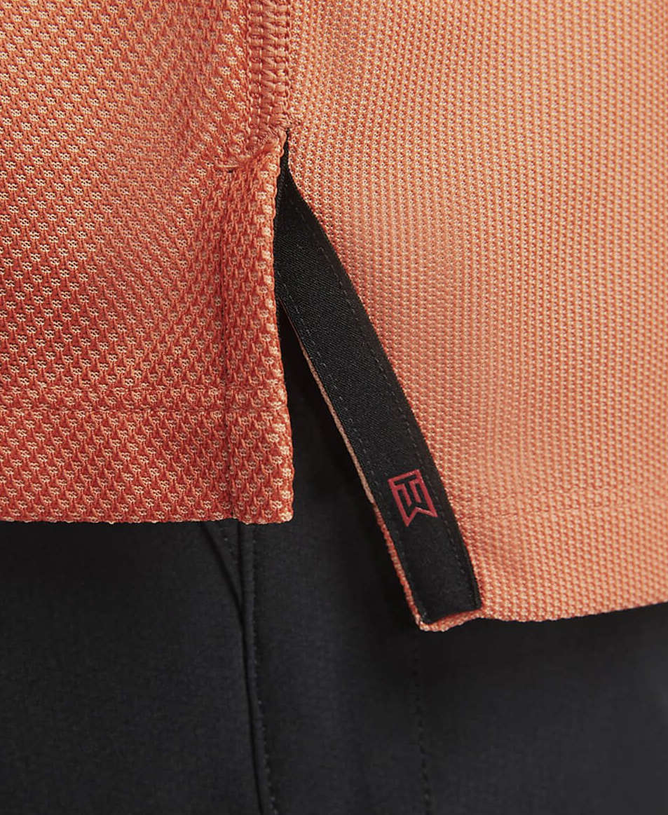 ***GOLF*** TIGER WOODS Collection Nike Mens Dri-Fit ADV Golf Polo - Crimson Bliss /Turf Orange/Black