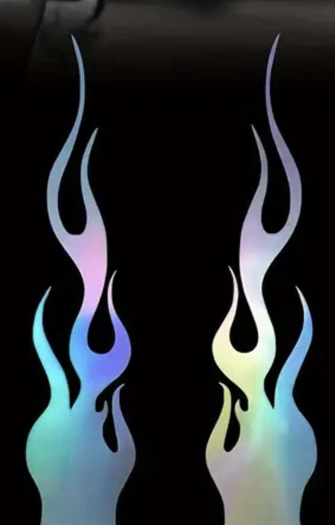Flame Reflective Stickers 2pcs