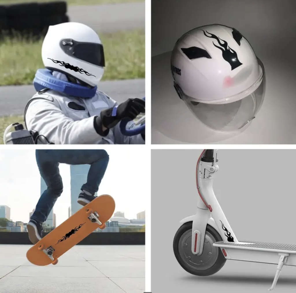 Flame Reflective Stickers 2pcs