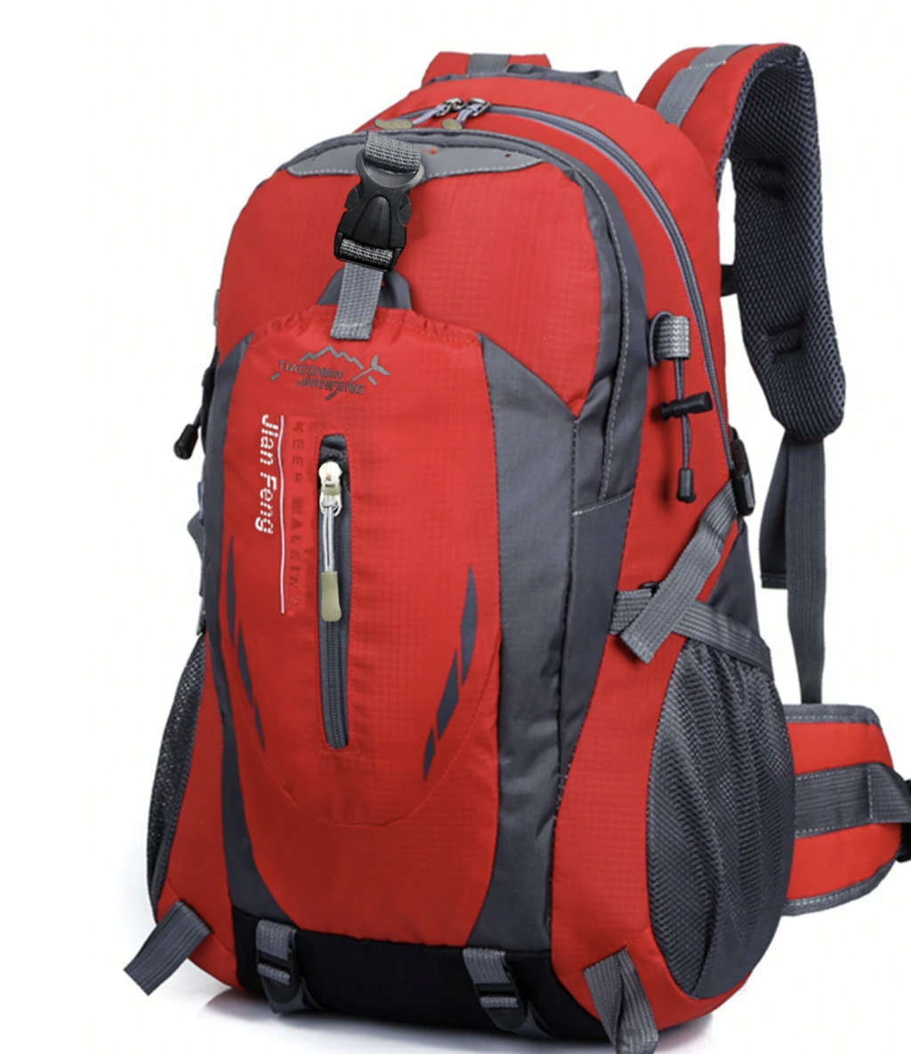 40L Unisex Water Resistant Travel / Hiking Backpack (Red)