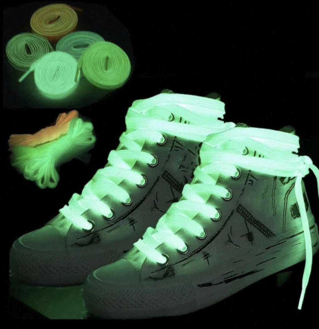 White Glow-in-the-Dark Shoe Laces