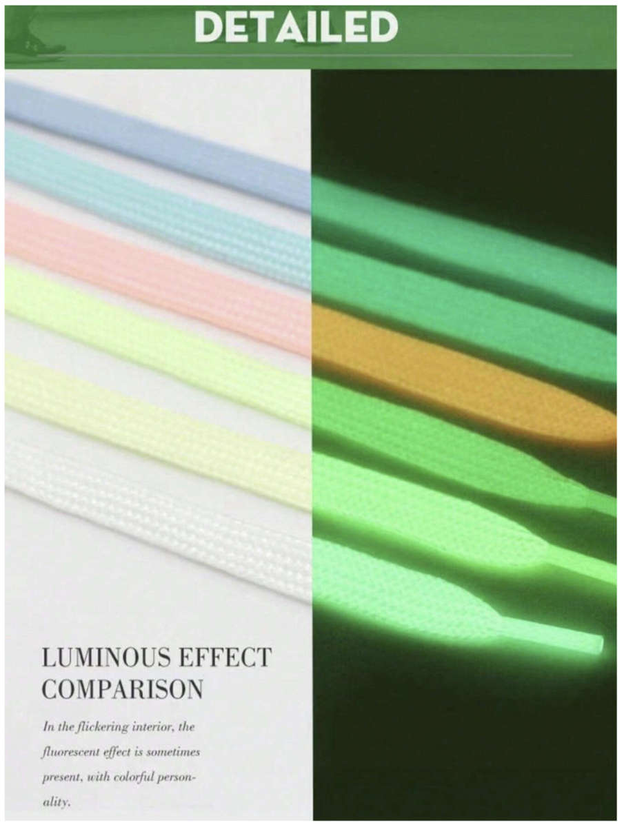 White Glow-in-the-Dark Shoe Laces