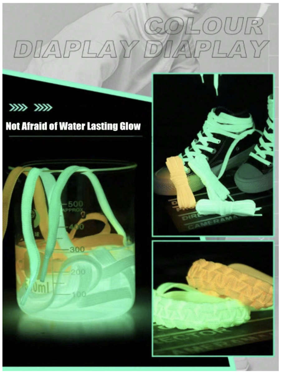 White Glow-in-the-Dark Shoe Laces