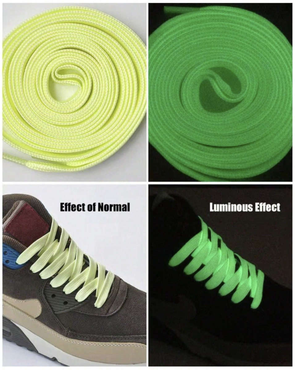 White Glow-in-the-Dark Shoe Laces