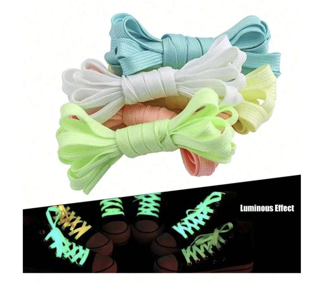 White Glow-in-the-Dark Shoe Laces