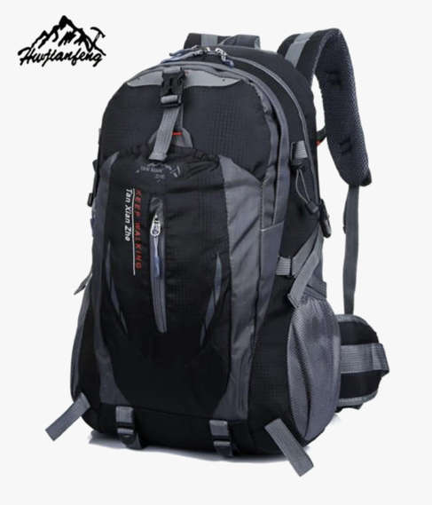 40L Unisex Water Resistant Travel / Hiking Backpack (Black)