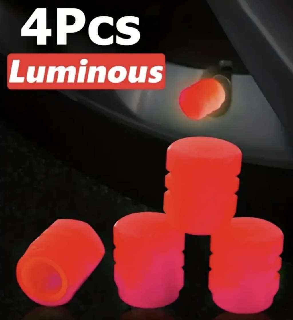 Sun Red Glow-in-the-Dark Tyre Valve Cap