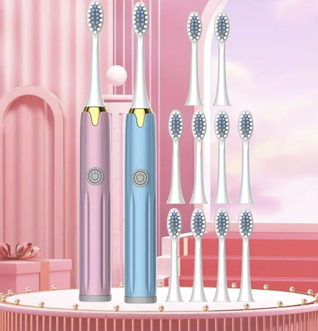 Couples Electric Toothbrush with 12 Brush Heads