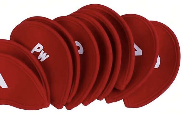 10pcs Golf Club Iron Head Covers (Red)