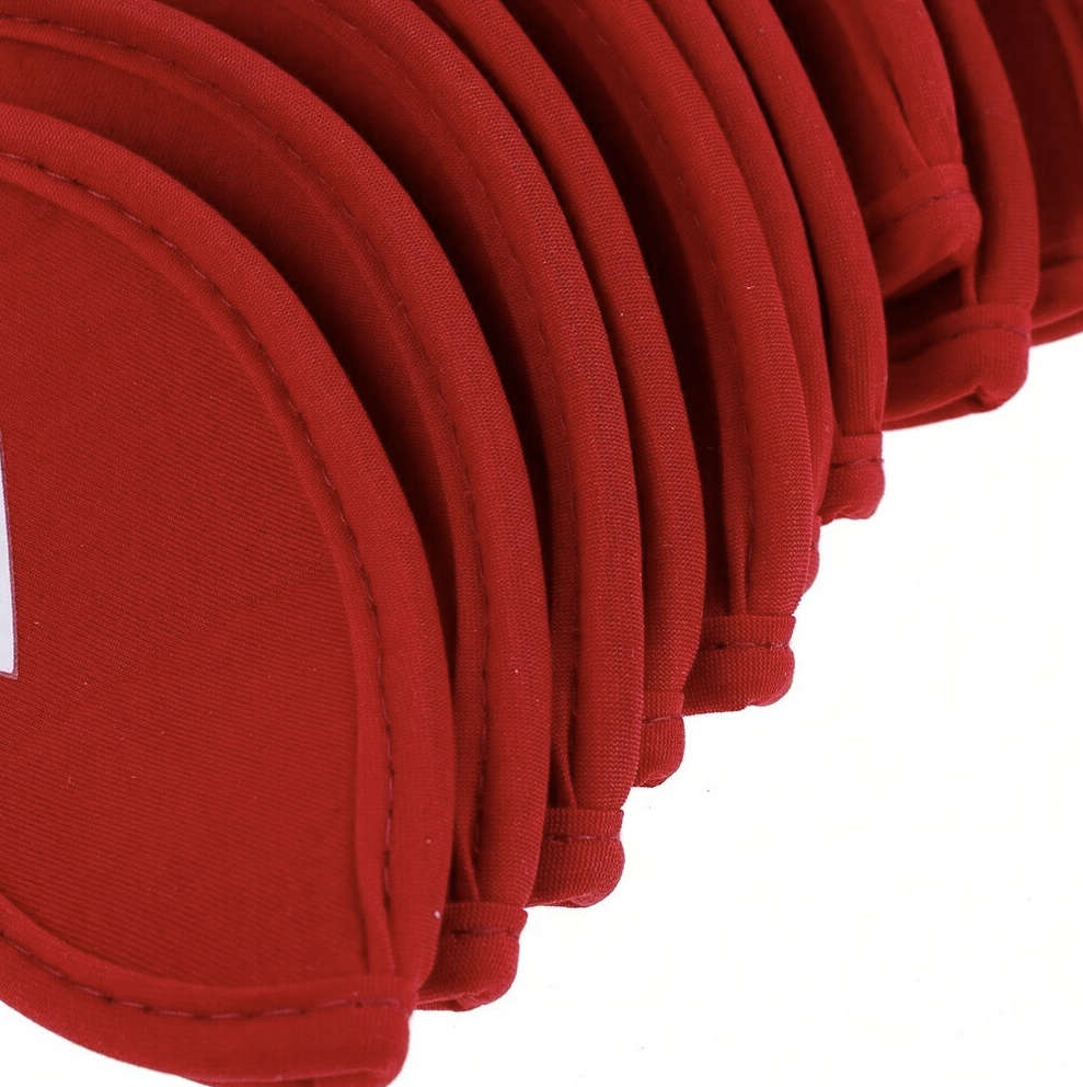 10pcs Golf Club Iron Head Covers (Red)