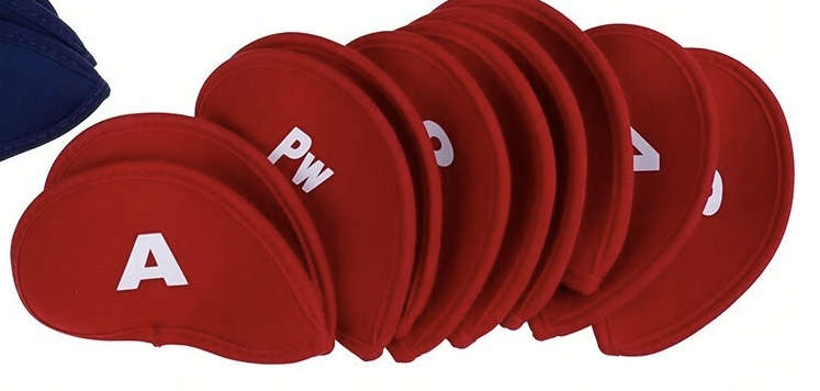 10pcs Golf Club Iron Head Covers (Red)