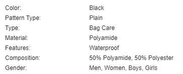 60L Nylon Waterproof Backpack Cover